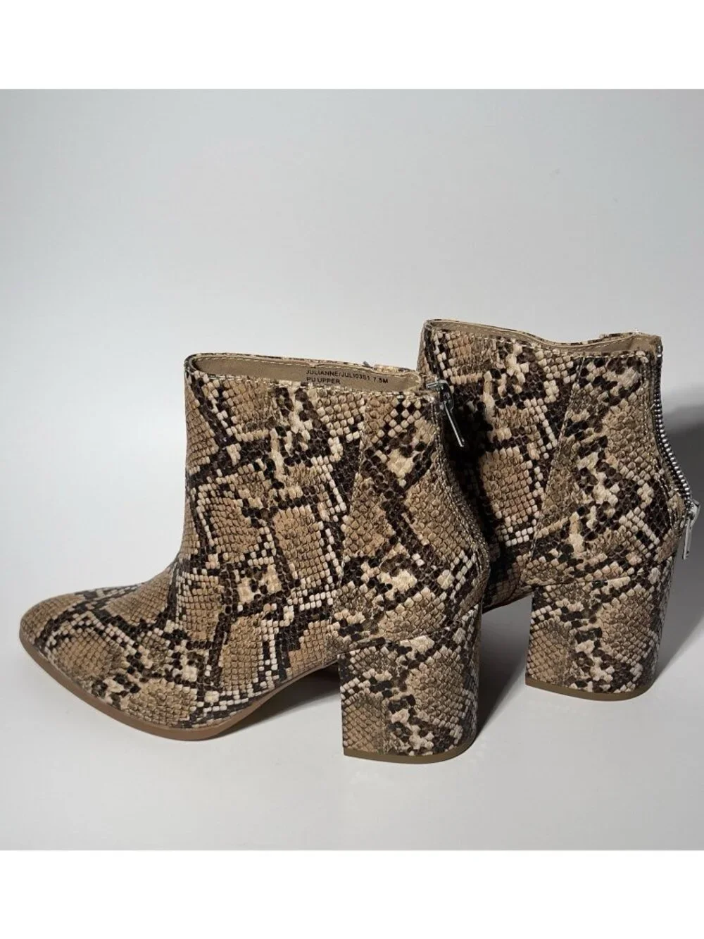 Steve Madden Julianne Snake Print Ankle Boots Women’s 7.5M New No Box